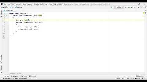 Reverse a String using for loop