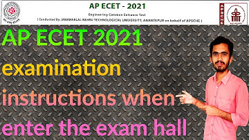 AP ECET 2021 examination instructions when enter the exam hall||AP ECET 2021||AP SCHE 2021