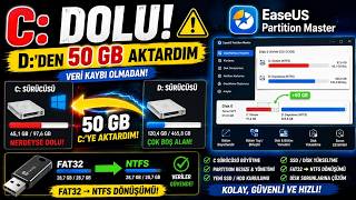 C Sürücüsü Doldu Mu? Veri Kayıpsız C Sürücüsünü Büyütme