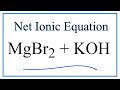 Net Ionic Equations and Spectator Ions