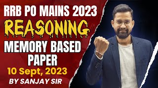 RRB PO Mains 2023 Memory Based Paper Reasoning | RRB PO Mains Memory Based Paper | Sanjay Sir