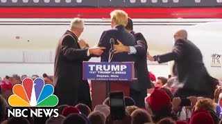 Secret Service Agents Rush Stage to Protect Donald Trump At Rally | NBC News screenshot 4
