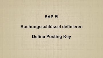 SAP FI - Define Posting Key