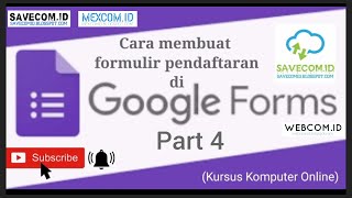 Cara membuat formulir pendaftaran di google form | Part 4 #shorts @SAVECOM.ID