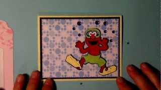 cricut Elmo 'pool party' invitation card  Sesame Street Seasons cartridge