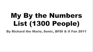 My By the Numbers List (1300 People)