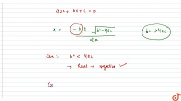 Let a  gt 0, b  gt 0 & c  gt 0·Then both the roots of the equation ax2 + bx + c (A) are real &...