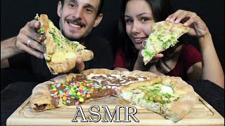 ASMR COMIDA | PIZZA 🍕 - PORTUGUESA, M&M e CHOCOLATE BRANCO/ PRETO | MUKBANG - SONS DE MATIGAÇÃO 🎧