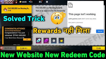 Free Fire Ffac Redeem Code Today | Redemption Site Error Problem Solved Trick Not Opening 😭जल्दी करो