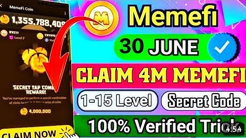 Today 4,000,000 Coins Code, Memefi Secret tap combo Reward, Memefi New Update