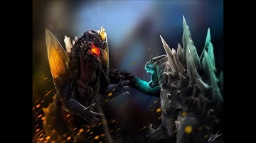Godzilla 2014 vs. Spacegodzilla Stop Motion