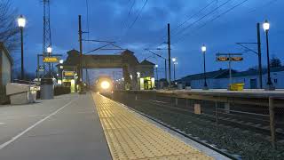 Nighttime 150 MPH Acela Express through Kingston, RI.