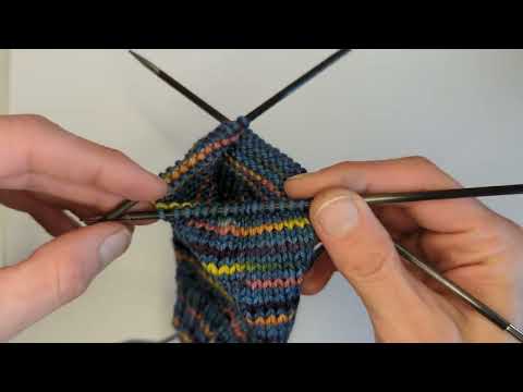 Knit front slip back - KFS - used to increase before the heel stitches on Simplingo Sock