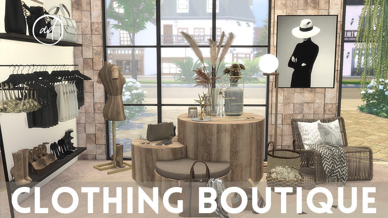 ELEGANT CLOTHING BOUTIQUE || Sims 4 || CC SPEED BUILD - YouTube