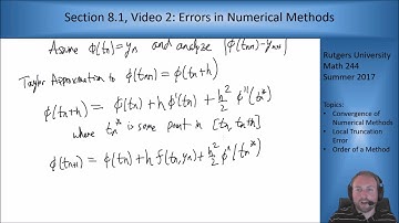 MATH 244: Section 8.1, Video 2: Convergence of Numerical Methods