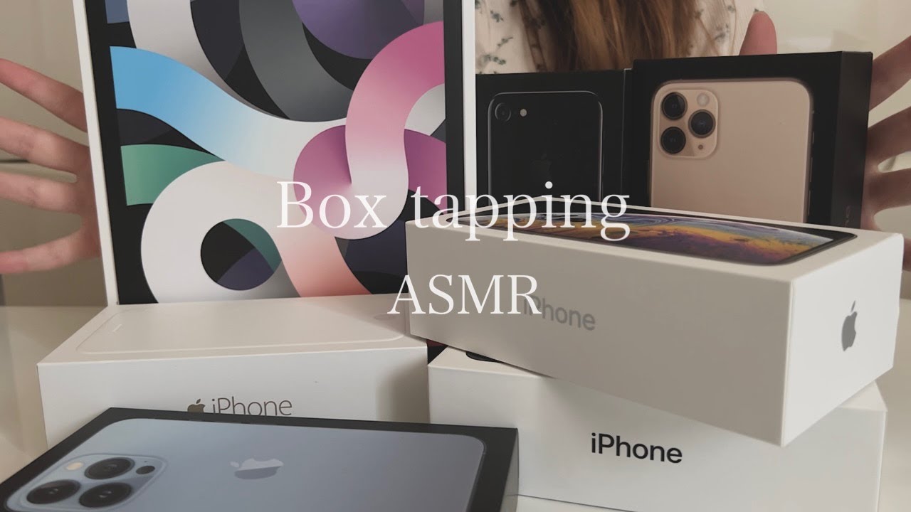 【ASMR】🍎📱Apple box tapping triggers✨iPhoneの空箱をタッピング🌟