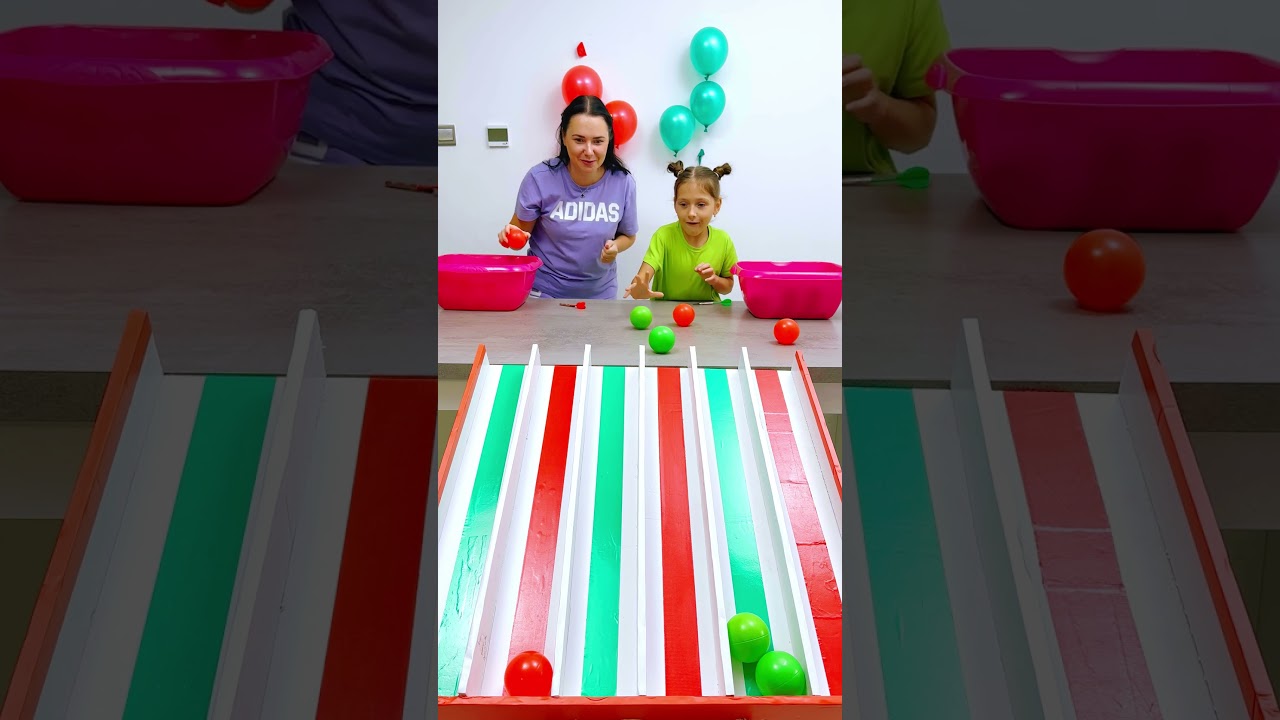 Color Match Balloon Pop Race #shorts Eva Alisa Family Shorts 