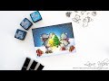 Coloring a Night Scene with Point Like Light Source - Christmas Card feat Mama Elephant