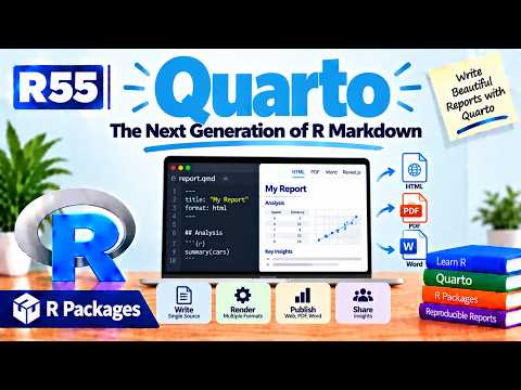 R55 | Quarto — The Next Generation of R Markdown | R Packages | Uplatz