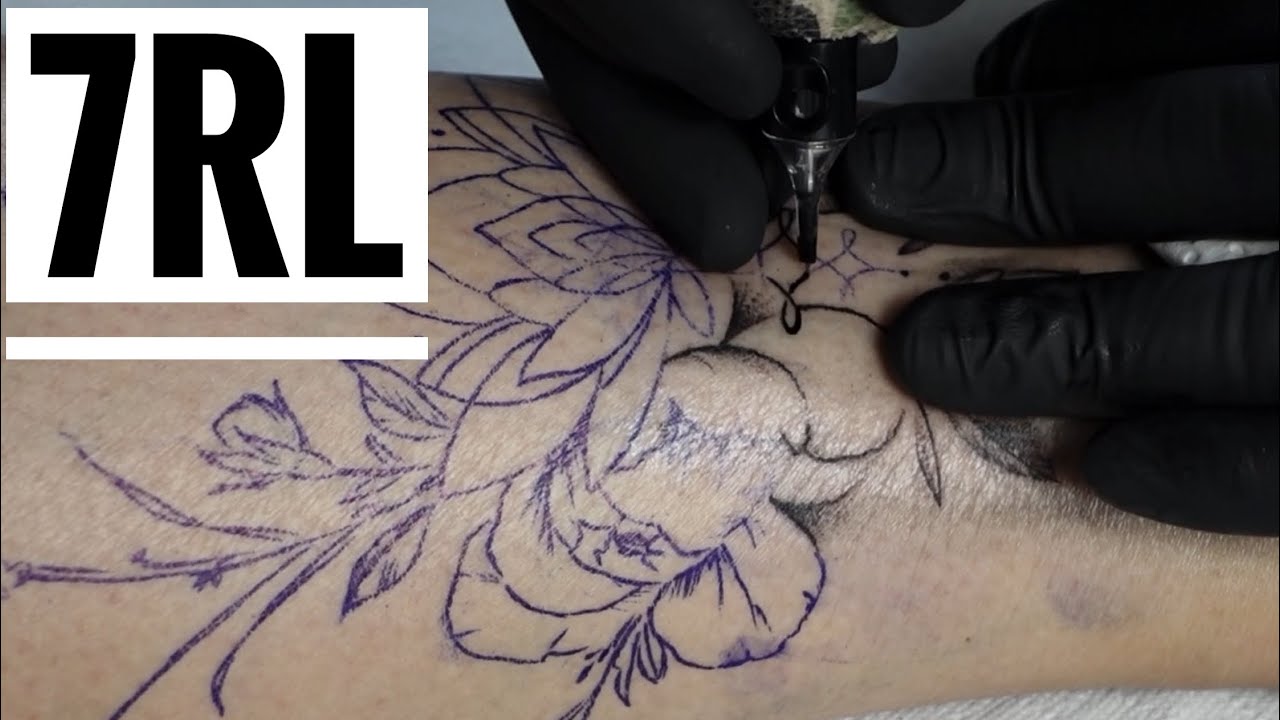 Leg tattoo Flowers | Time lapse