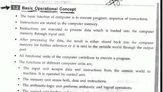COA-Computer Organization and Architecture-SE CSE-IT-Basic Operational Concept