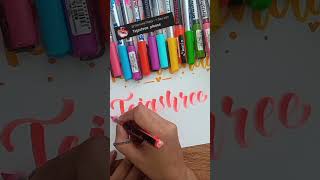 Satisfying Brush Calligraphy Doms Brush lettering Beautiful Handwriting #shortsvideos