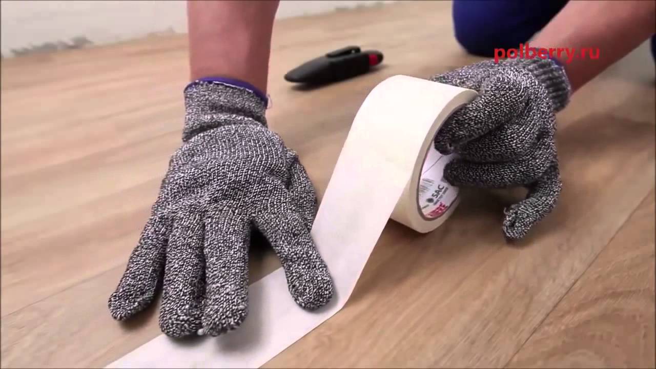 Укладка бытового линолеума винила Tarkett - YouTube