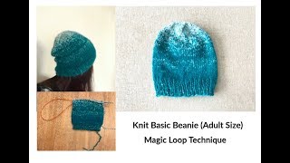 How to knit Magic Loop Beanie (Adult Size)