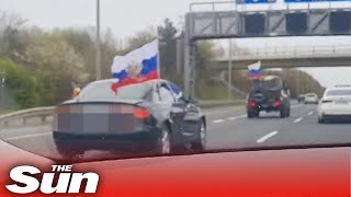Pro-Russian convoy drives through Ireland with flags and 'Z markings'