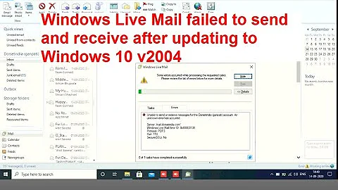 Windows Live Mail Send Receiving error solve 0x800C013E
