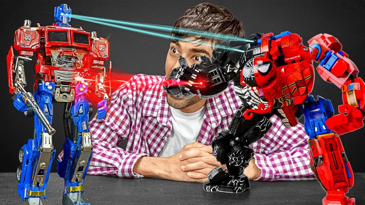 🤯 DIY di LEVEL 999! Membuat VENOM SPIDER-MAN Vs OPTIMUS PRIME VENOM!
