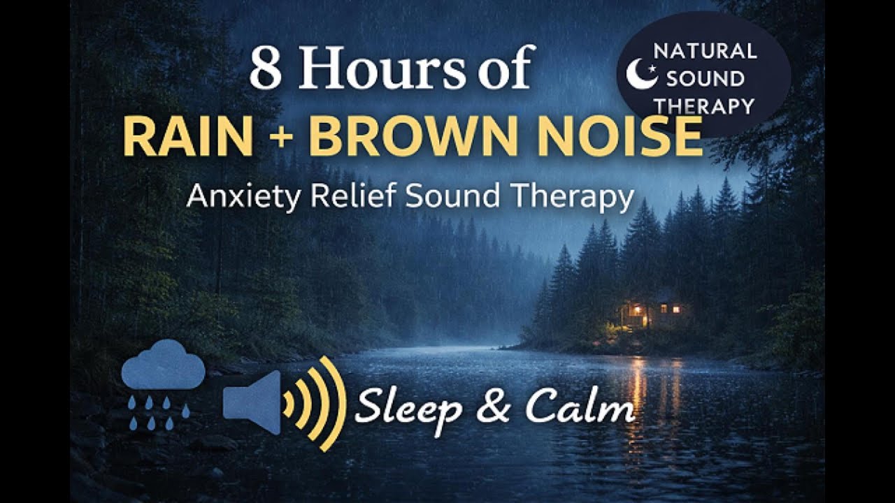 Rain + Brown Noise Sound Therapy for Anxiety Relief (Overnight)