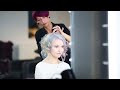 Long bob haircut makeover glam wavesicy white platinum blonde hair color by anja herrig