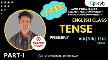 English Crash Course for JMI|AMU || 6th,9th and 11th |Tense|Present Tense|Simple present Tense