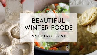 Healthy Comfort Food | Vegan Split Pea Soup & Buttermilk Biscuit | Banana Walnut Oats | COOK WITH ME