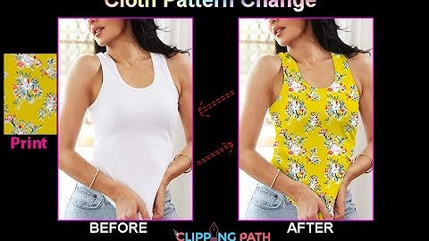 Photoshop Cloth pattern Change I Changing cloth Print I clipping Path Zoom
