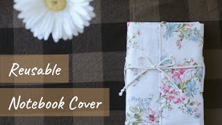 Reusable Fabric Notebook Cover with Pockets | Journal Cover DIY | Sewing Tutorial Step by Step