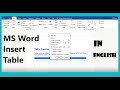MS word tutorial -how to make table in MS Word | Insert Table | Create Table