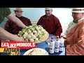 Mongolian Wrestlers DEVOUR 100 Buuz (Dumplings) - Mukbang Style | Eat Like Mongols