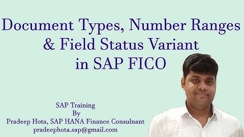 Document Types in SAP FICO | Field Status Variant in SAP FICO | Number Ranges in SAP FICO