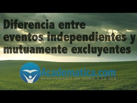 Vídeo: Diferencia Entre Eventos Mutuamente Excluyentes E Independientes