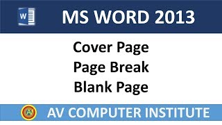 MS Word 2013 Cover Page Blank Page and Page Break screenshot 5