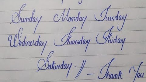 Cursive Handwriting  / 7 days in a week  / #cursivewriting #calligraphy #handwriting #viral