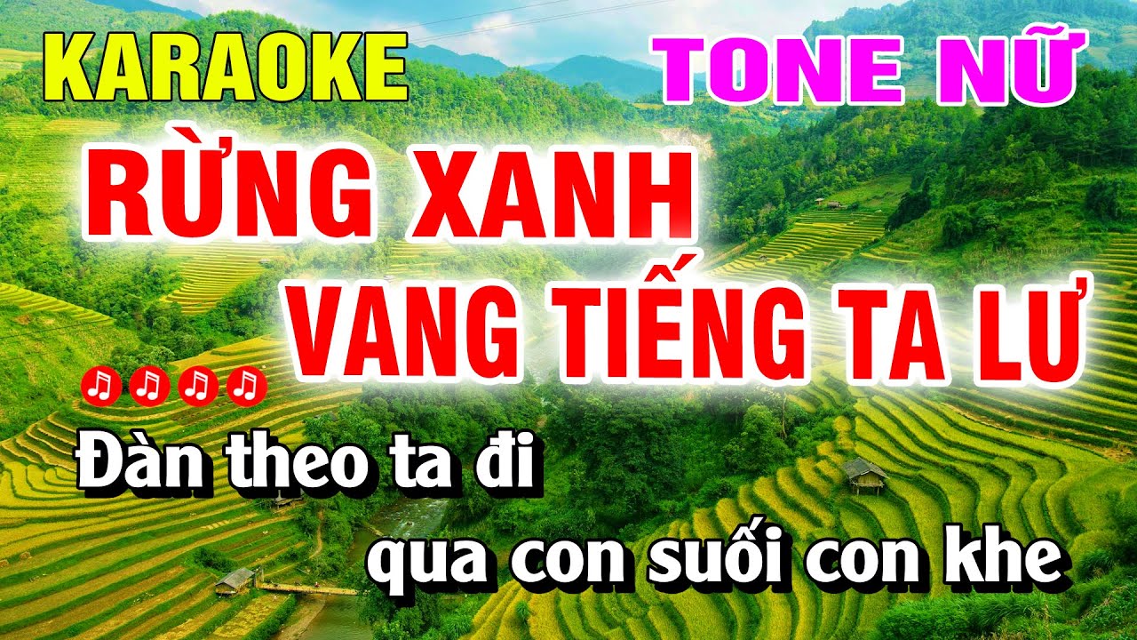 Karaoke Rừng Xanh Vang Tiếng Ta Lư Tone Nữ  Nhạc Sống | Karaoke Hoàng Luân