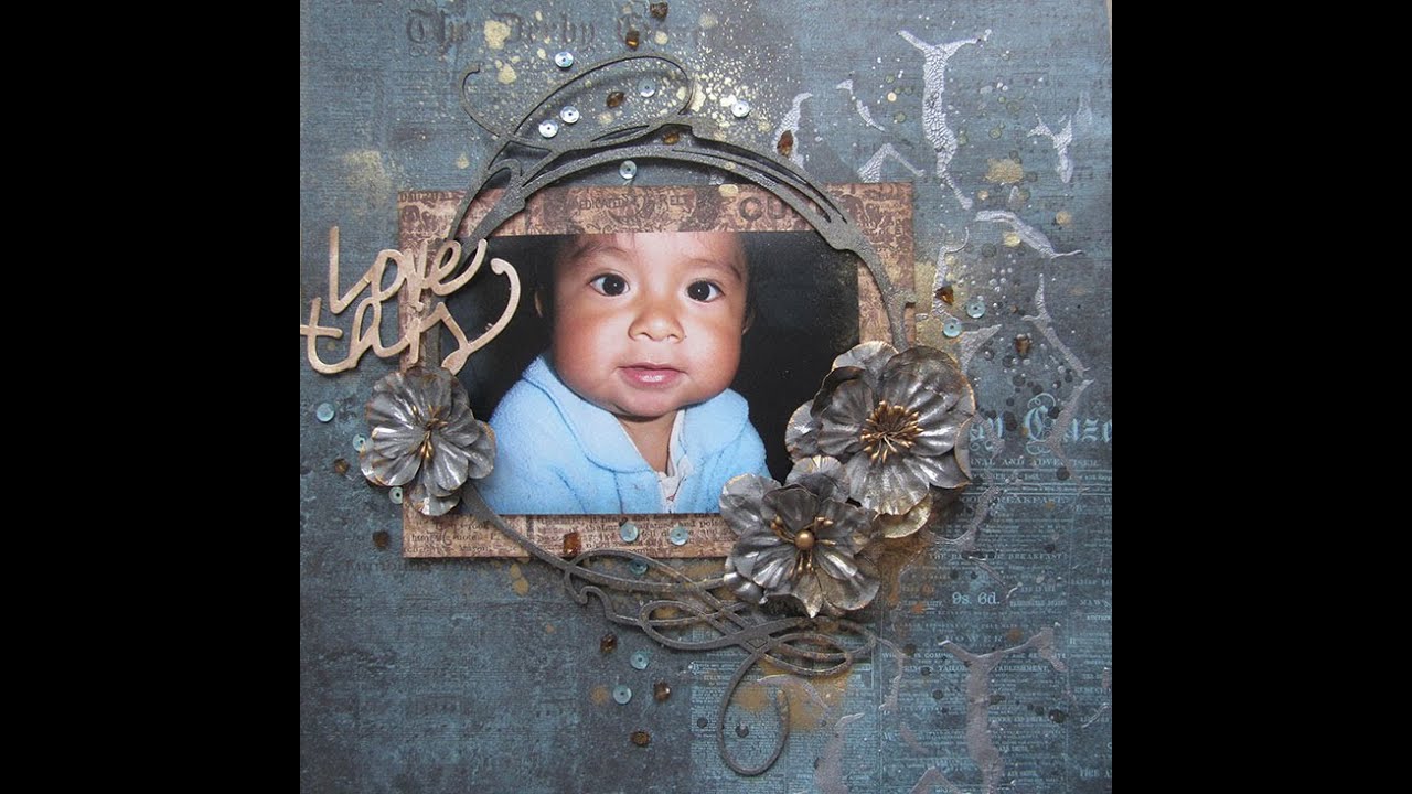 Mixed Media Layout for Riddersholm Design card making happy birthday