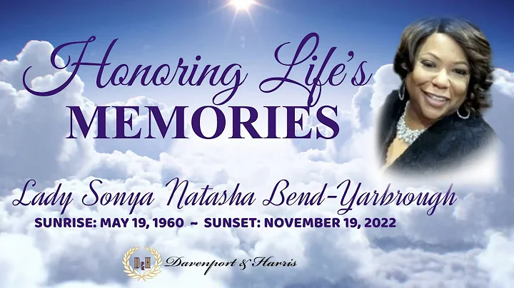 Celebration of Life for Lady Sonya Natasha Bend-Ya...