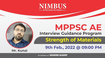 Interview Guidance Program For MPPSC AE | Strength Of Materials |MPPSC AE Mock Interview | Live@ 9PM