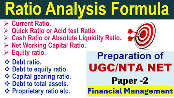 Ratio Analysis Formula | Liquidity Ratio Formula | Financial Management | NTA NET Preparation