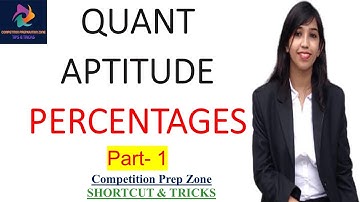 Problems on Percentages - Quant Aptitude Made Easy  – Part 1, Basics and Methods, Shortcuts, Tricks