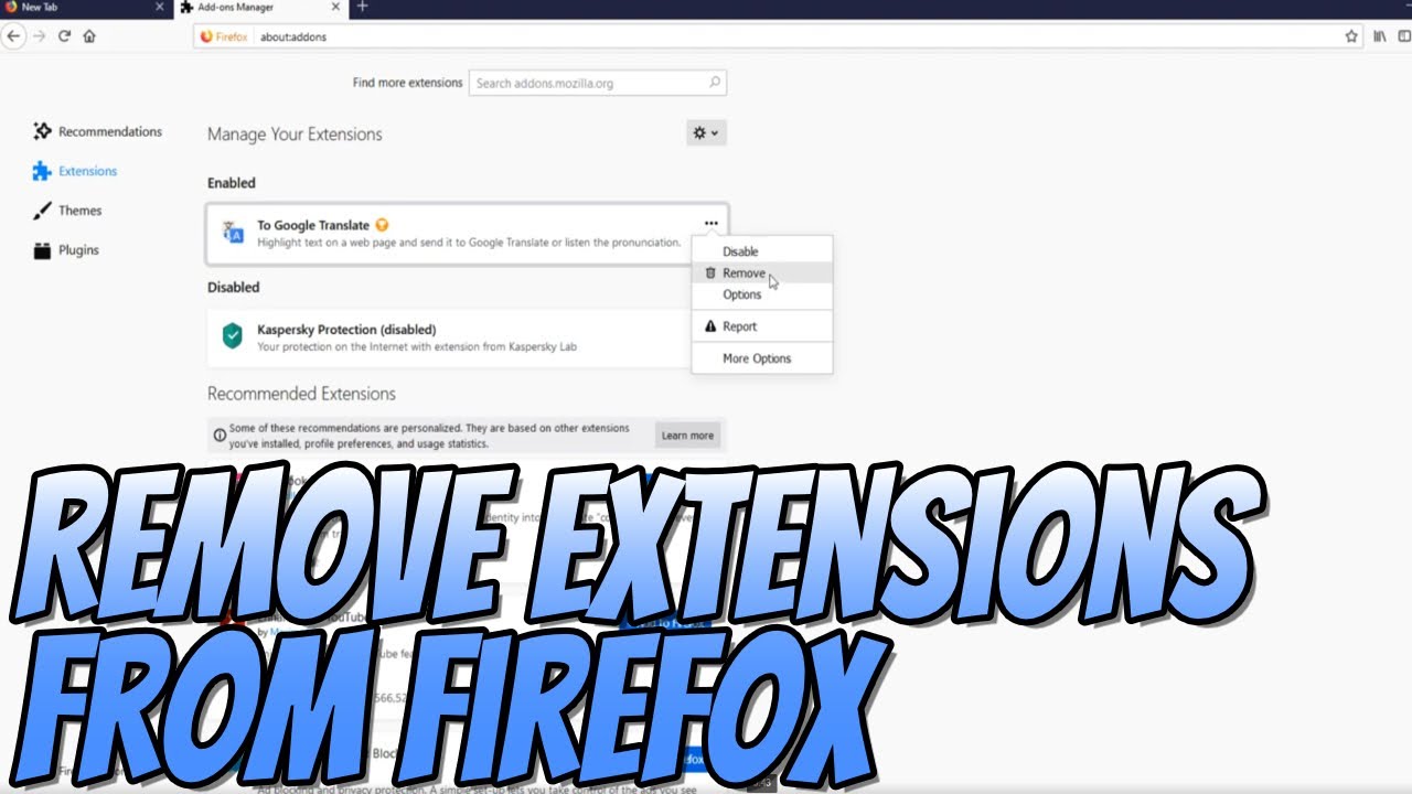 Update How To Remove Extensions From Firefox Tutorial